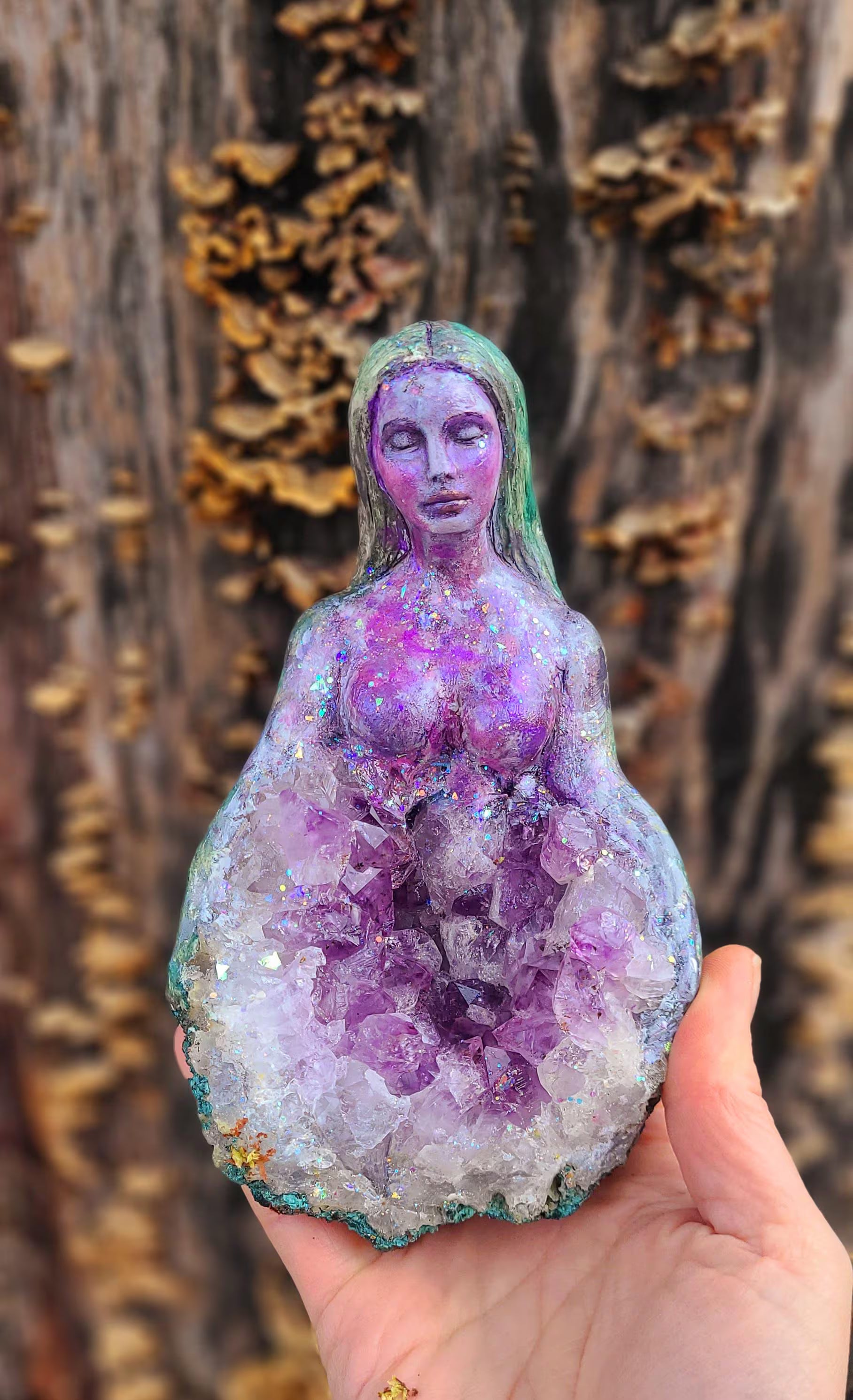 Amethyst Goddess, Crystal Gemstone Sculpture| Sacred Feminine Art
