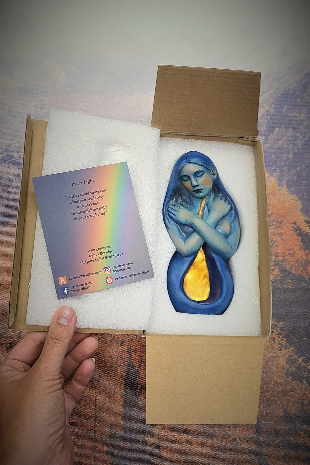 Inner Light, Healing Art Statue, Sculpture by Debra Bernier