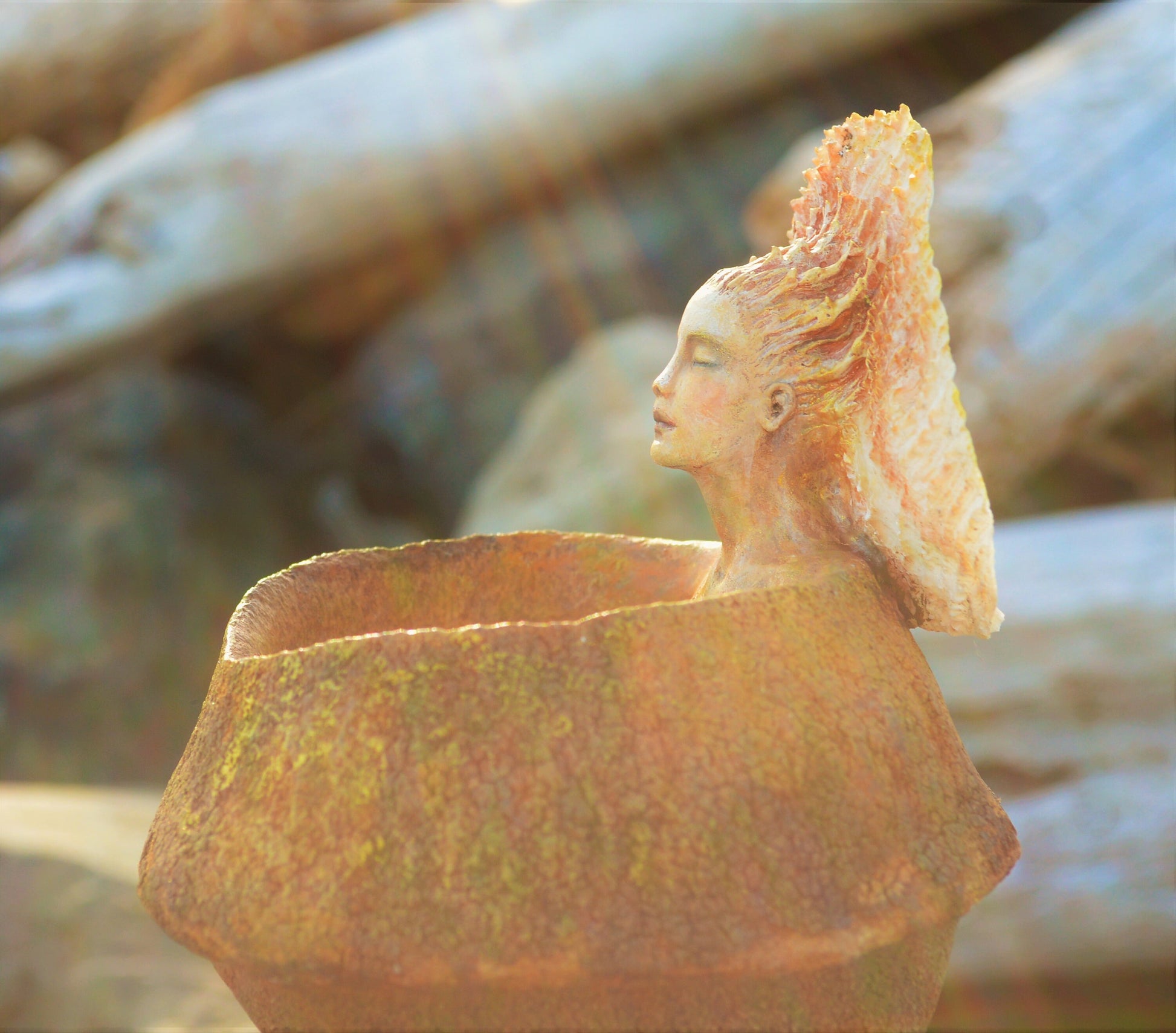 We Are Earth's Harmony, Offering Bowl Woman With Shell