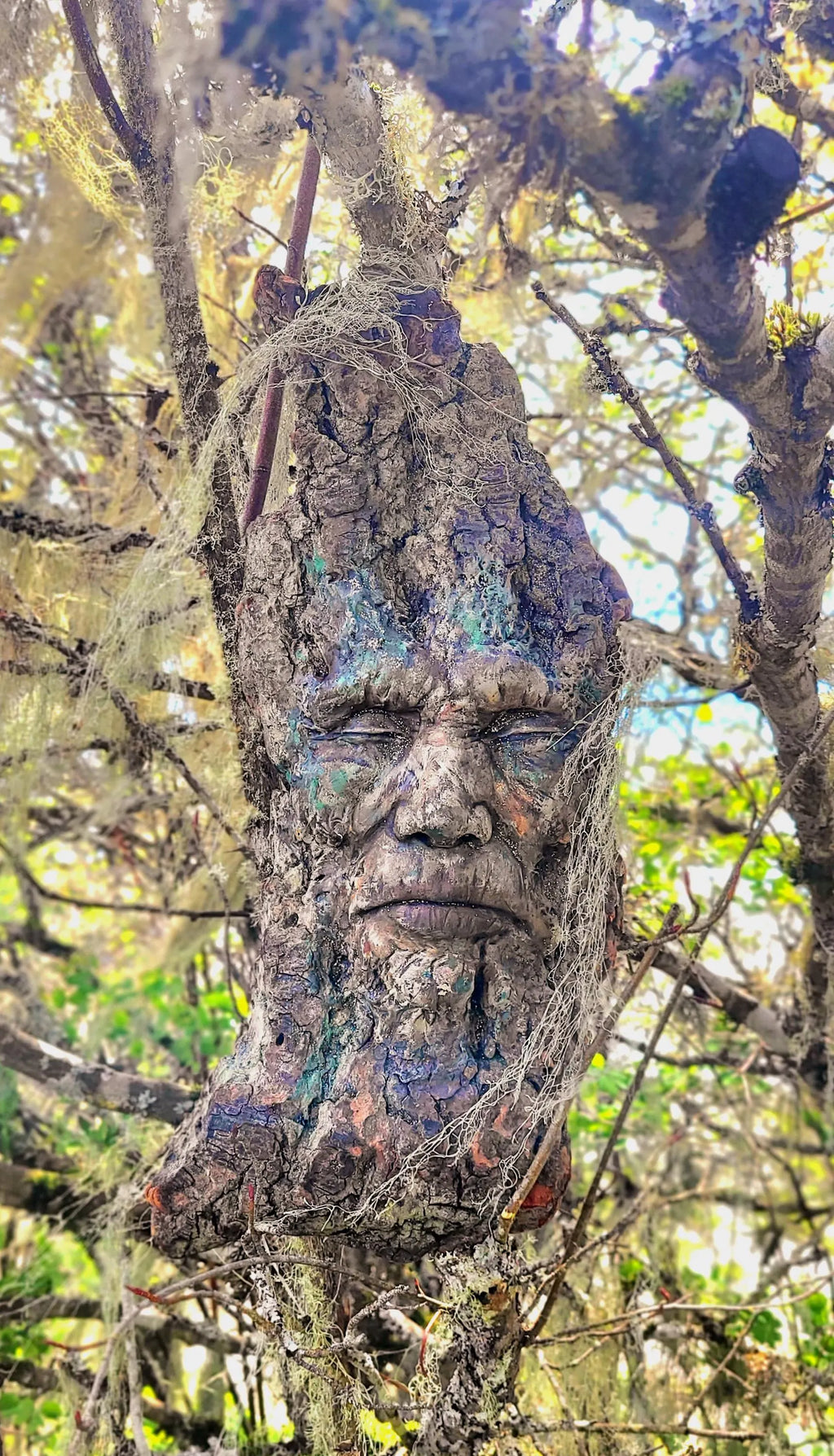 Listening Green Man Tree Spirit | Woodland Spiritual Art