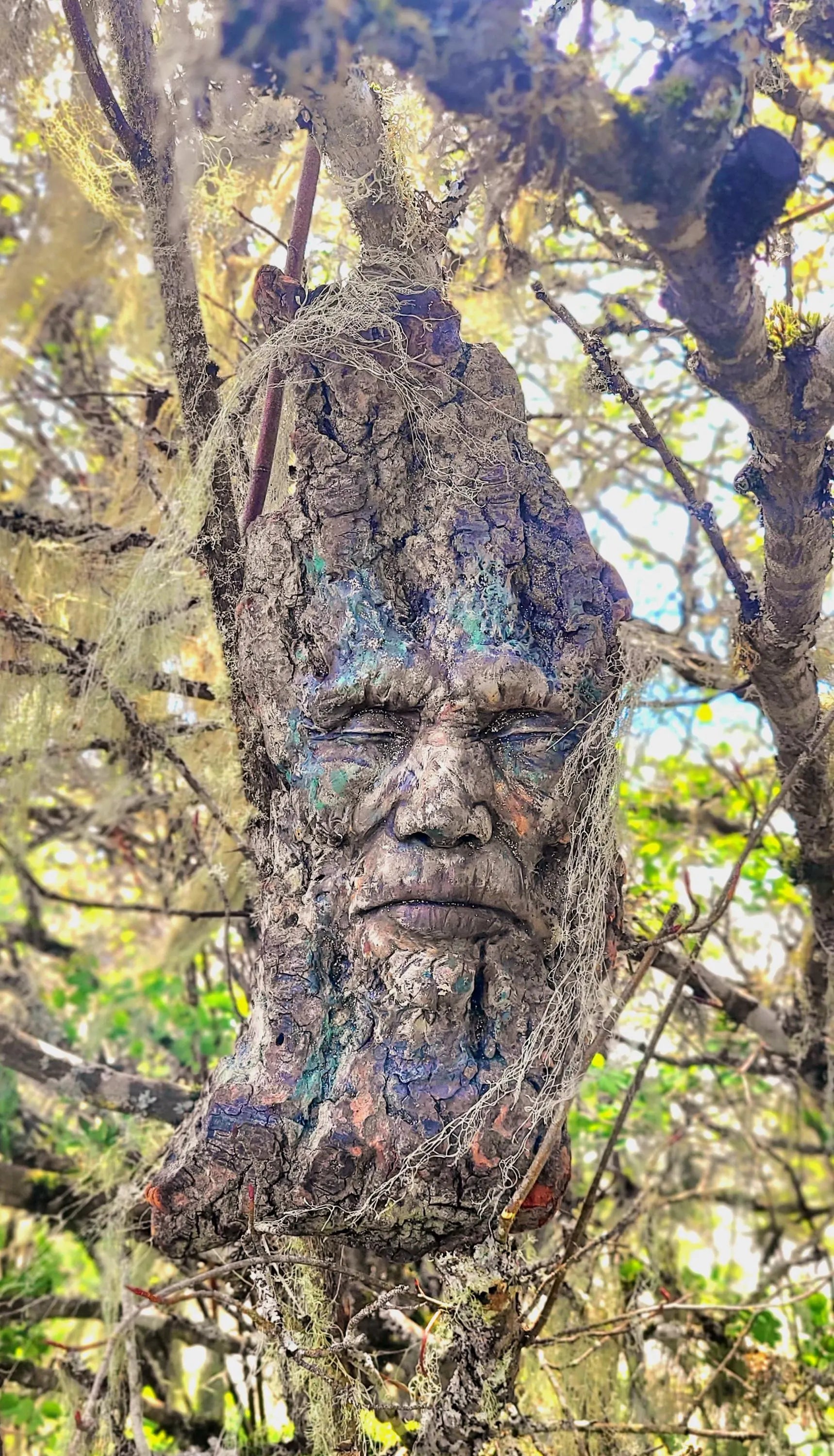 Listening Green Man Tree Spirit | Woodland Spiritual Art