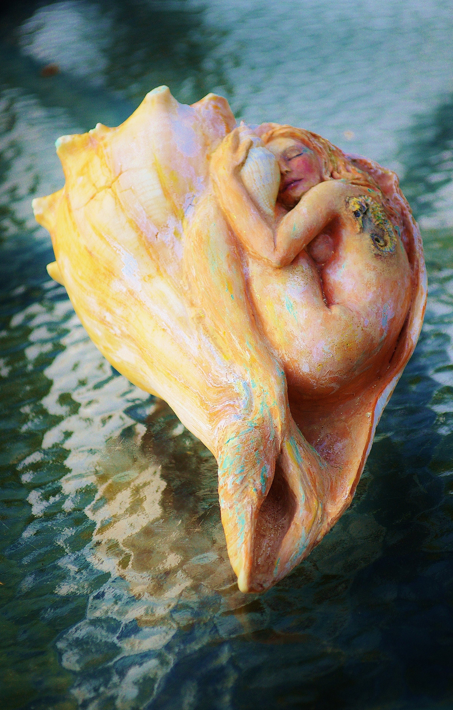 Mermaid Dreams, Shell & Starfish Sculpture By Debra Bernier, Shaping Spirit