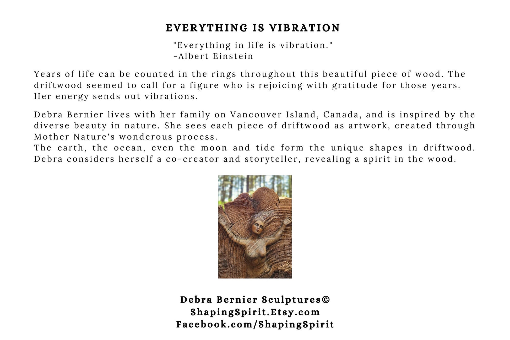 FREE SHIPPING - Art Card, Everything Is Vibration, by Debra Bernier, Shaping Spirit