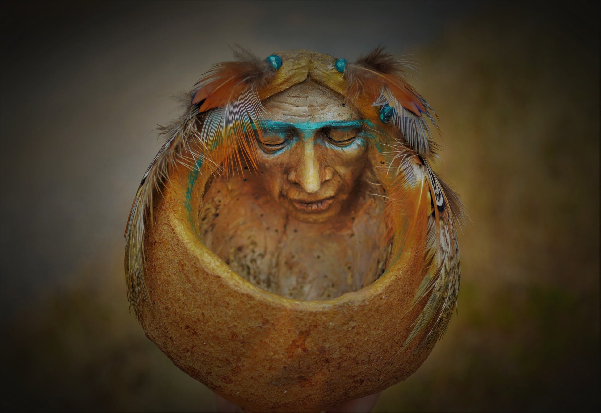A Silent Prayer, Monkey Pot Bowl Sculpture By Debra Bernier