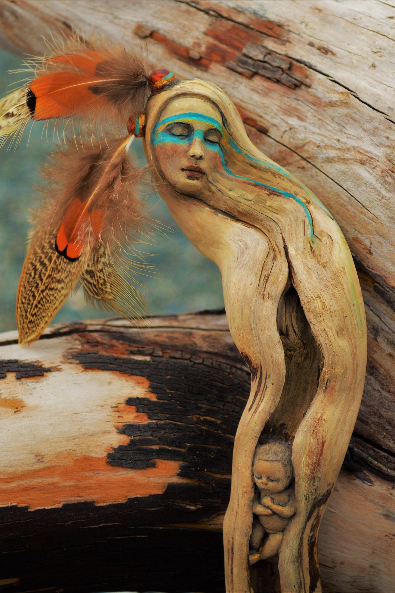 FREE SHIPPING - Art Card, Spirit Mother, by Debra Bernier, Shaping Spirit