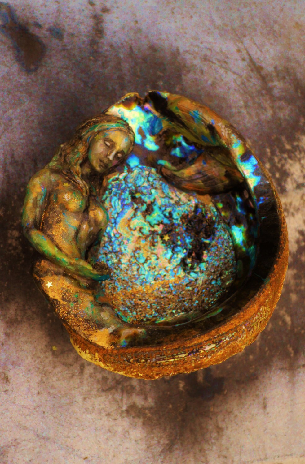 Mermaid in an Abalone Shell by Shaping Spirit, Debra Bernier