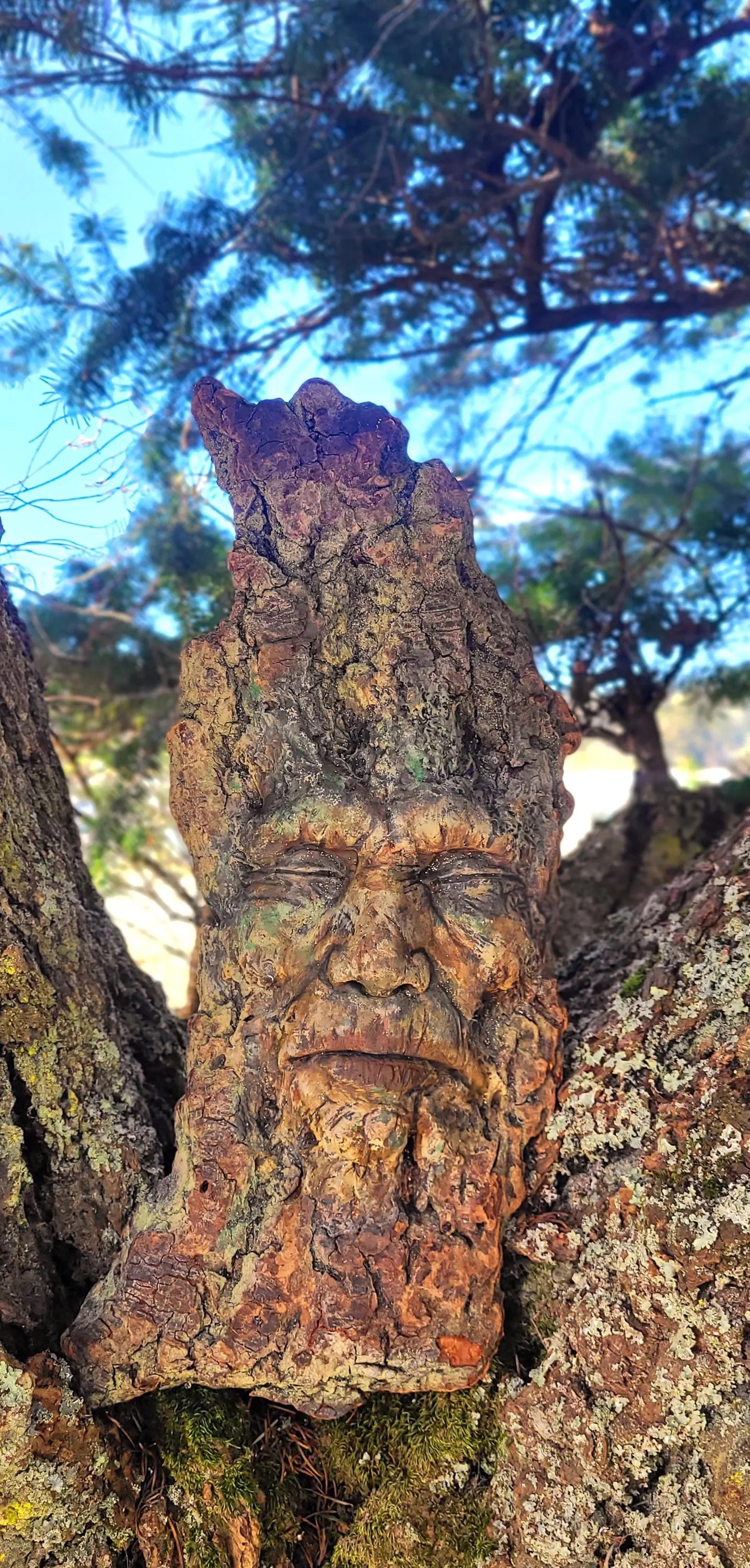 Listening Green Man Tree Spirit | Woodland Spiritual Art