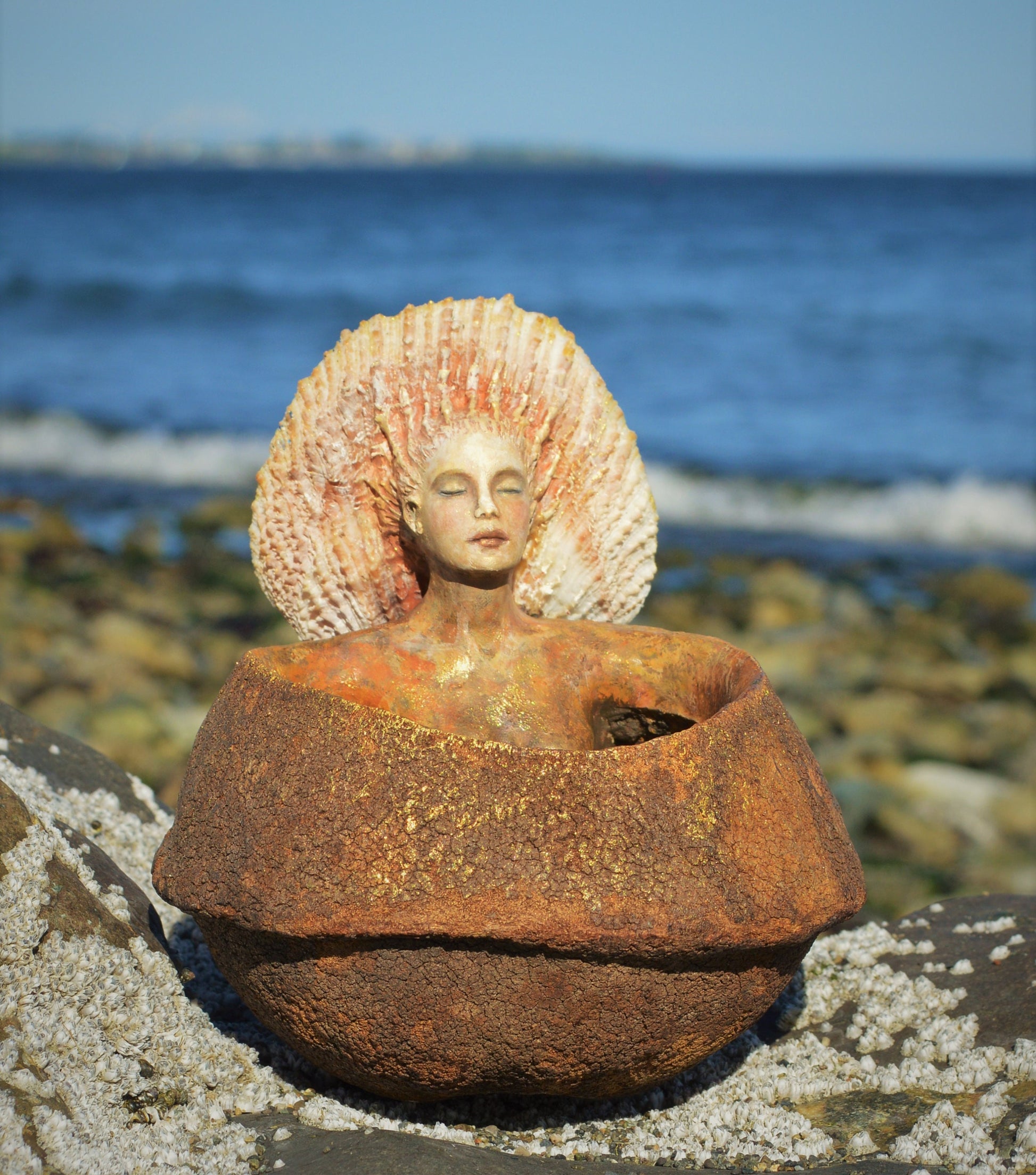 We Are Earth's Harmony, Offering Bowl Woman With Shell
