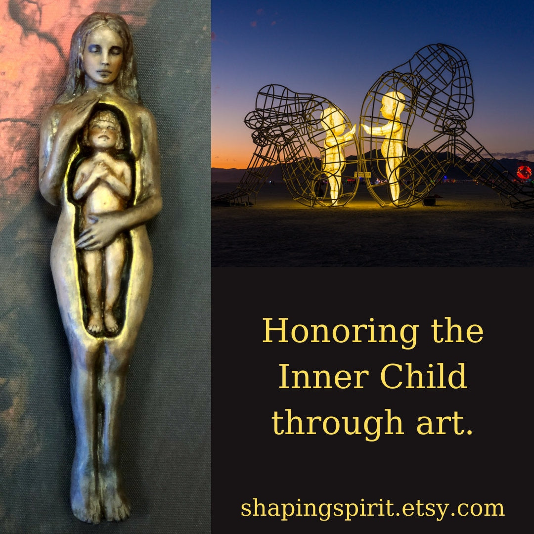 Inner Child, Self Love, Healing Daughter Sculpture, by Debra Bernier, Shaping Spirit