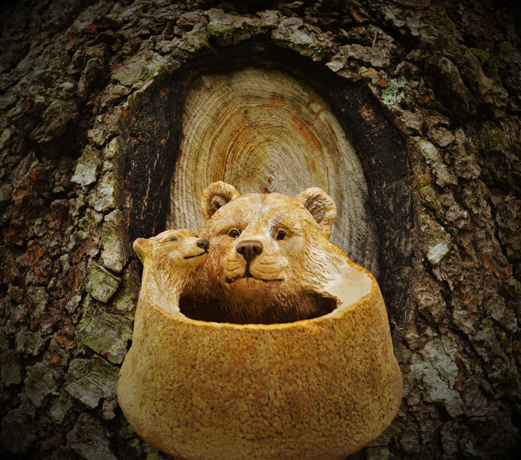 Mama Bear & Baby, Monkey Pot Bowl By Debra Bernier, Shaping Spirit