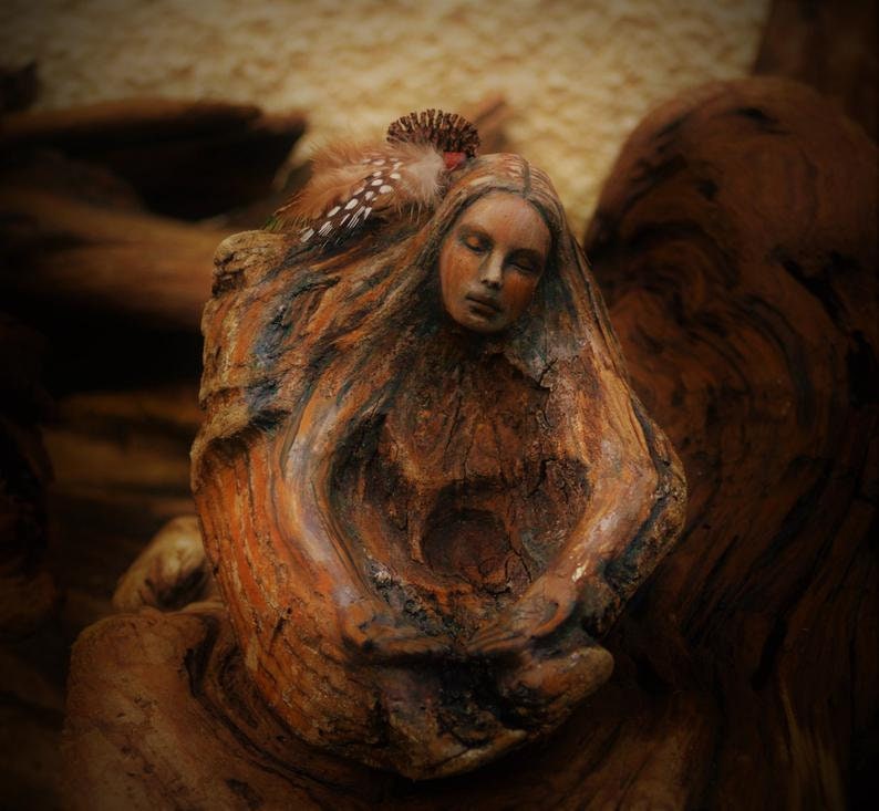 FREE SHIPPING - Art Card, Medicine Bowl Woman, by Debra Bernier, Shaping Spirit