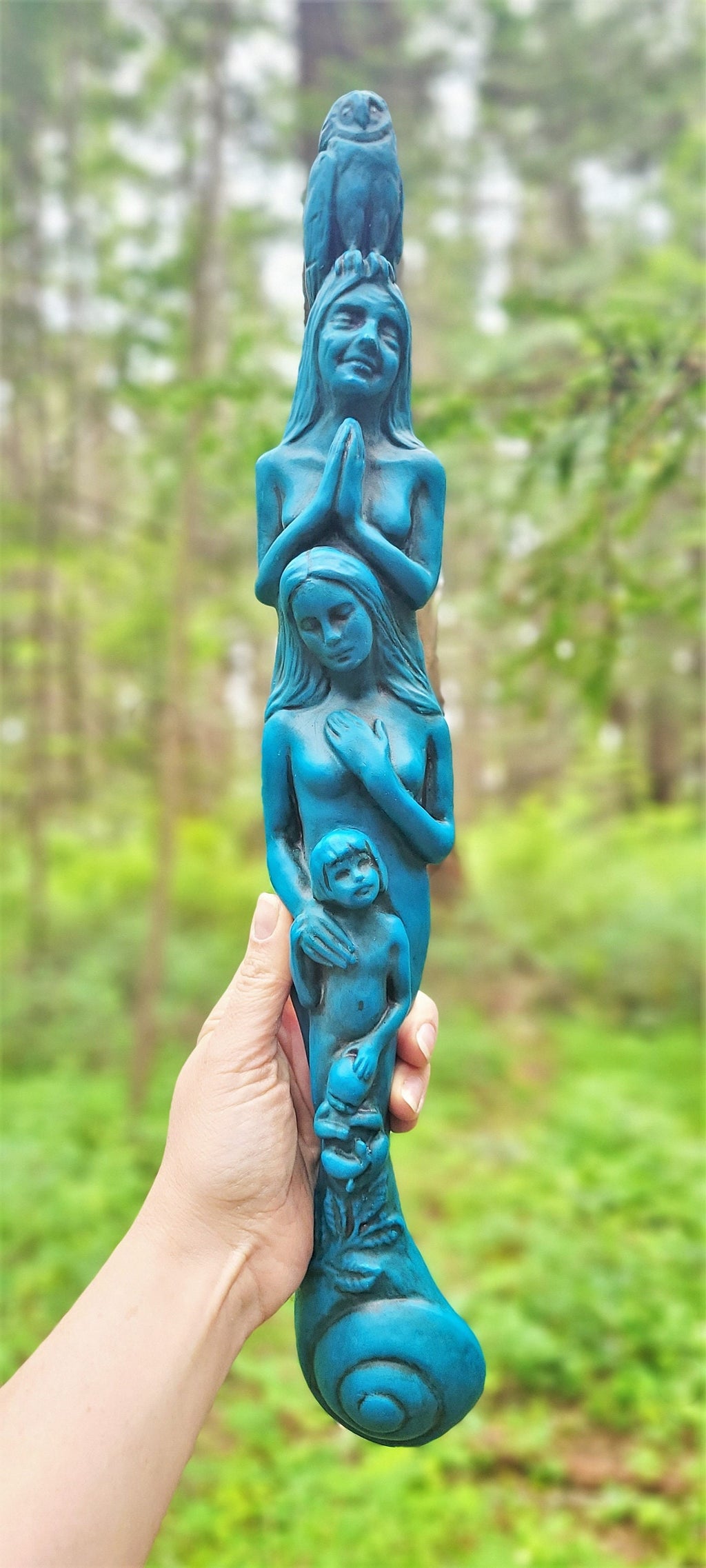 Totem Of Woman, Generation Sculpture, Talking Stick by Debra Bernier
