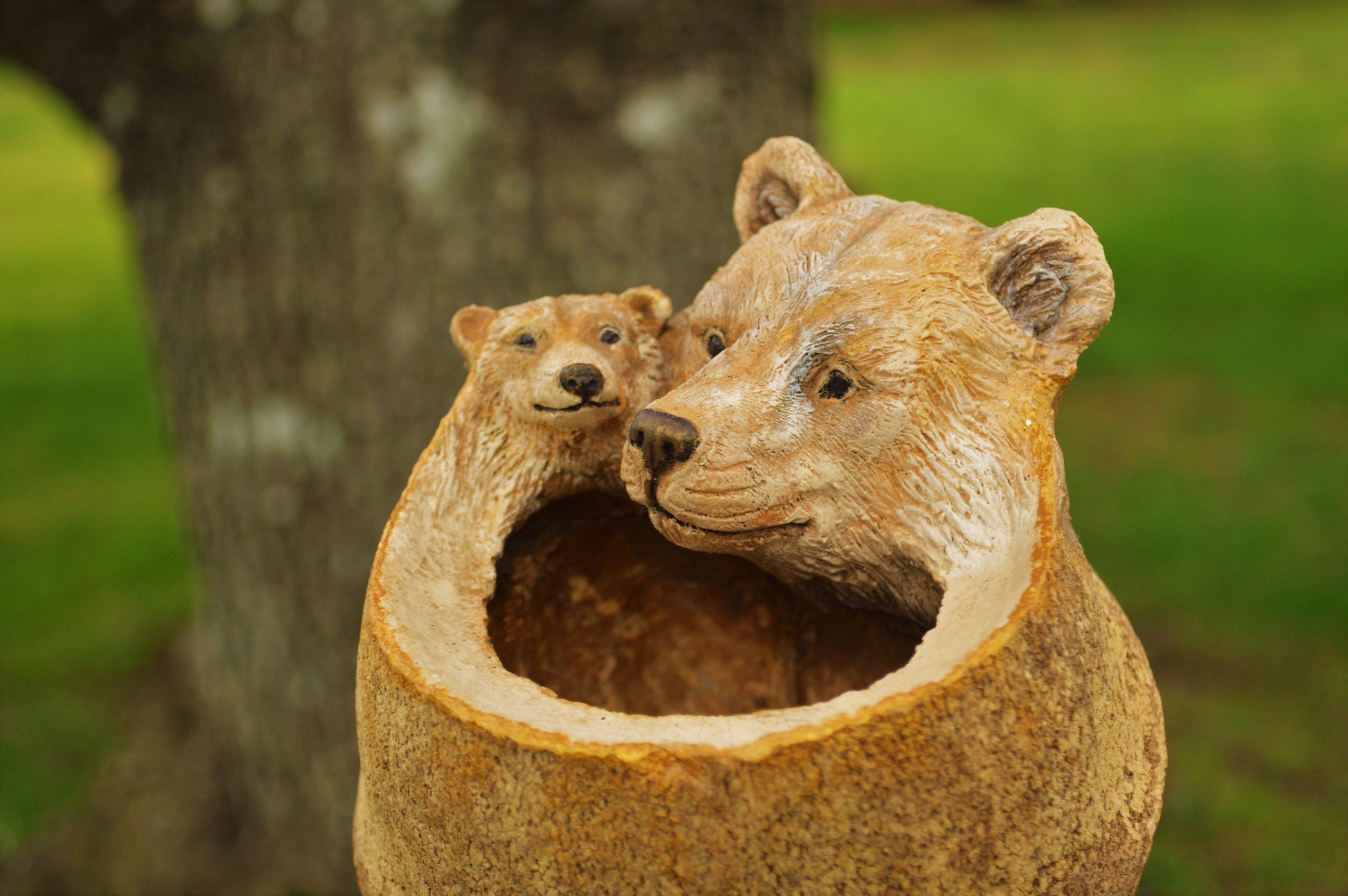 Mama Bear & Baby, Monkey Pot Bowl By Debra Bernier, Shaping Spirit