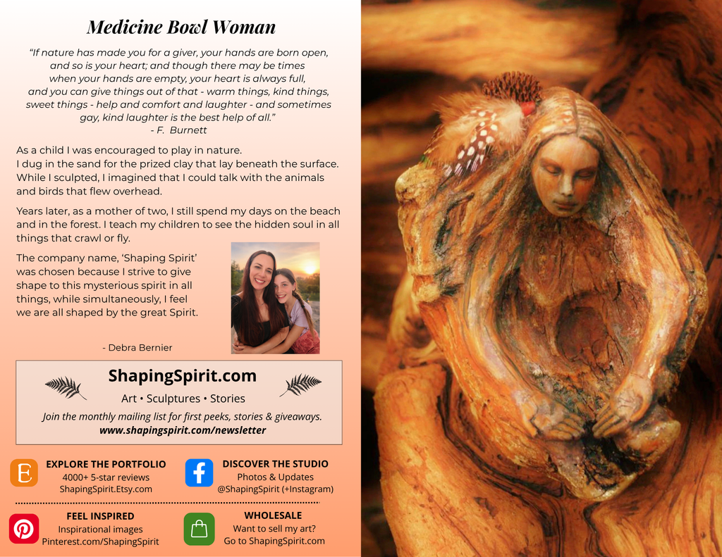Medicine Bowl Woman - Healer Art Card - Spiritual Greeting Card