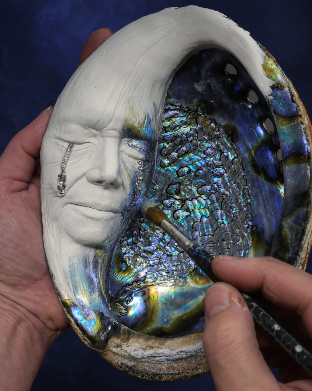 Moon of Sacred Tears | Abalone Shell Celestial Spiritual Sculpture