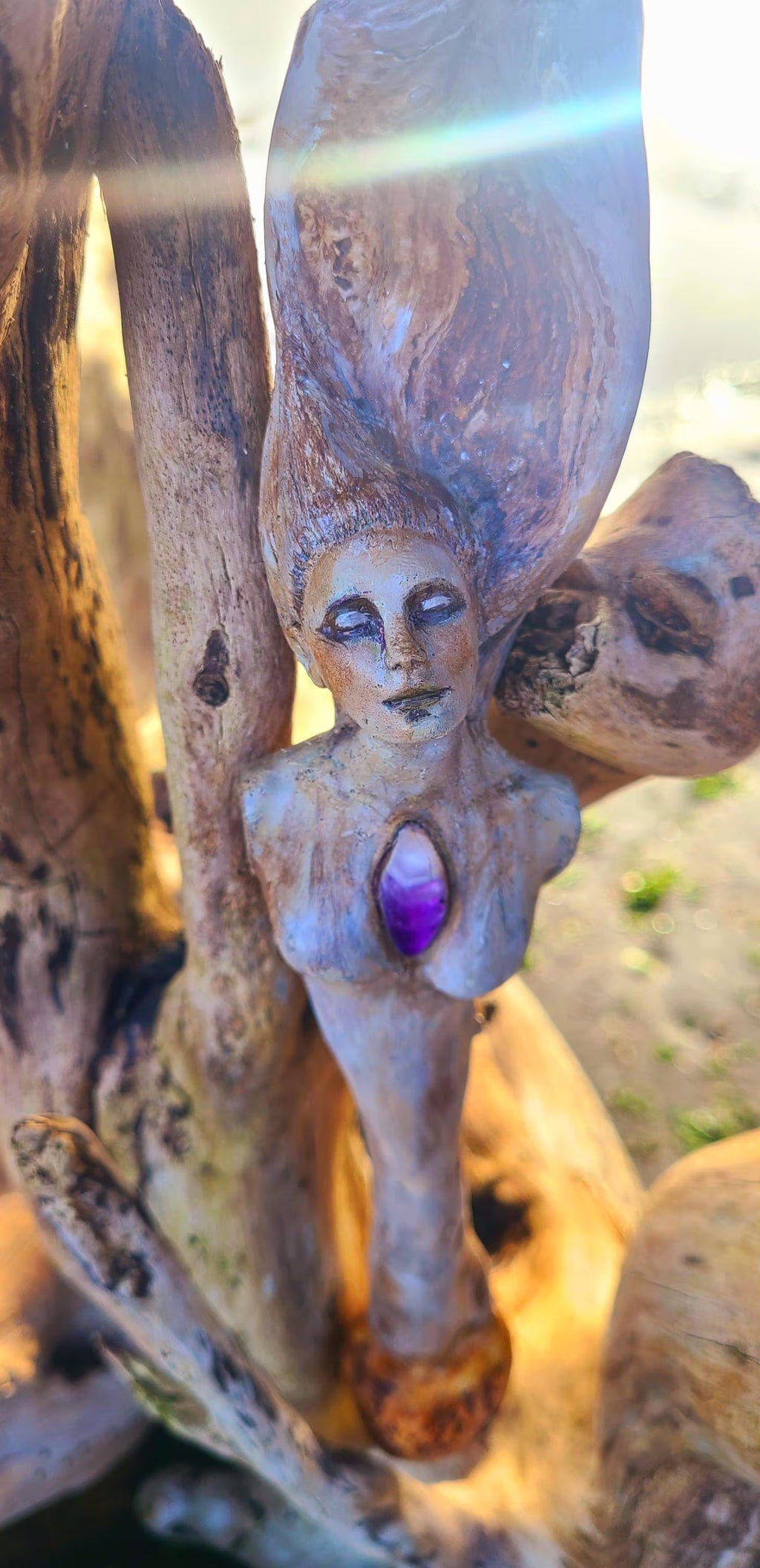 Amethyst Goddess Sacred Talking Stick | Spiritual Altar Art
