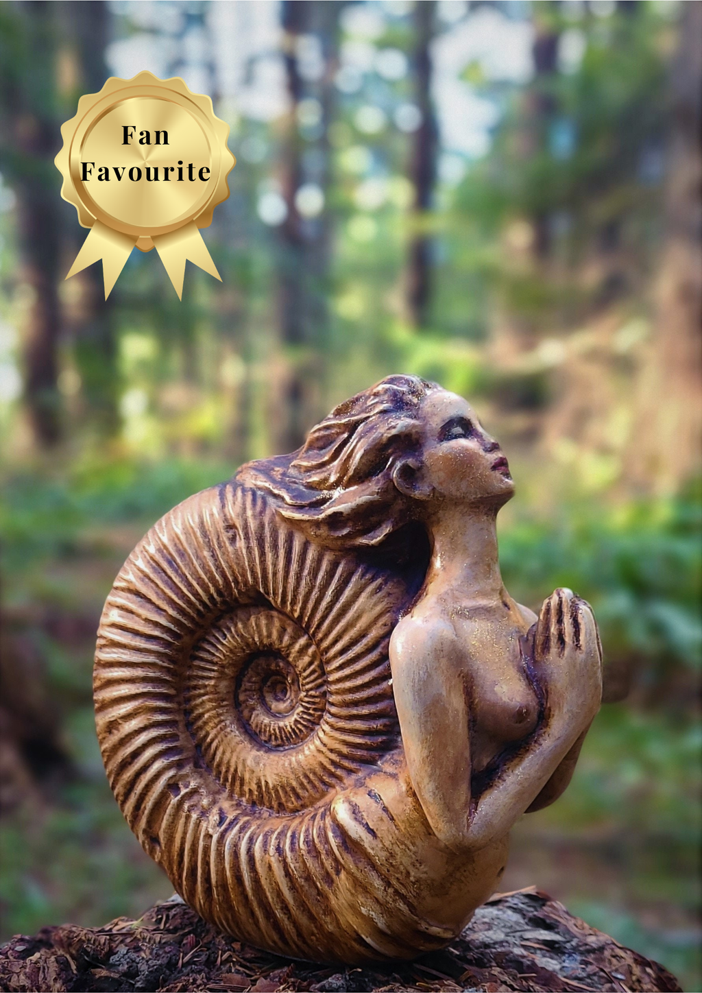 Ammonite Woman Sculpture – Meaningful Spiritual Art Gift for Healing, Wisdom & Home Decor