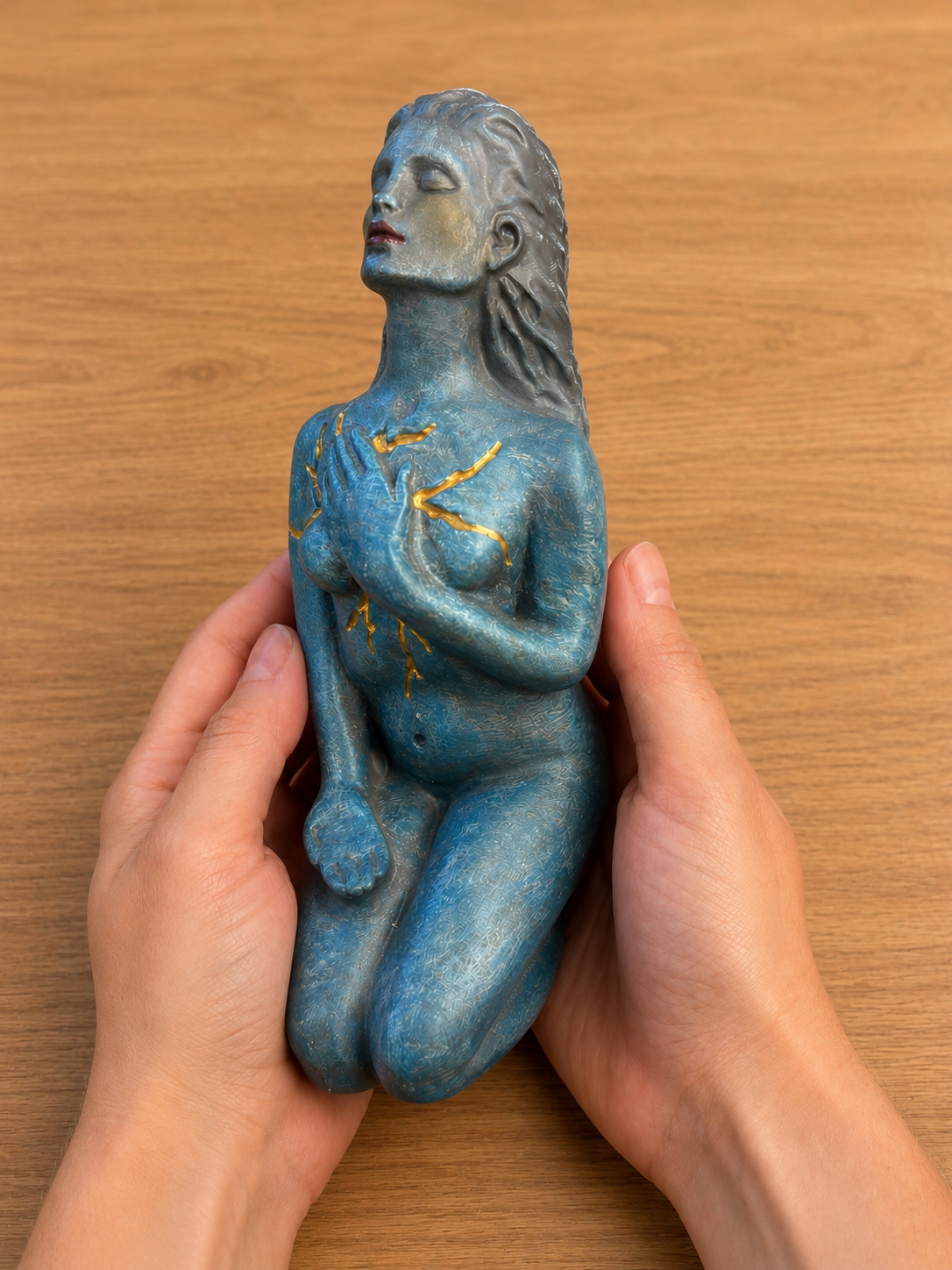 Self Love (Blue and Gold) - Healing, Compassion & Inner Strength Home Decor - PRESALE