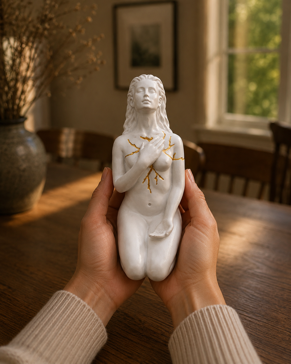 Self Love (White and Gold) – Healing, Compassion & Inner Strength Home Decor