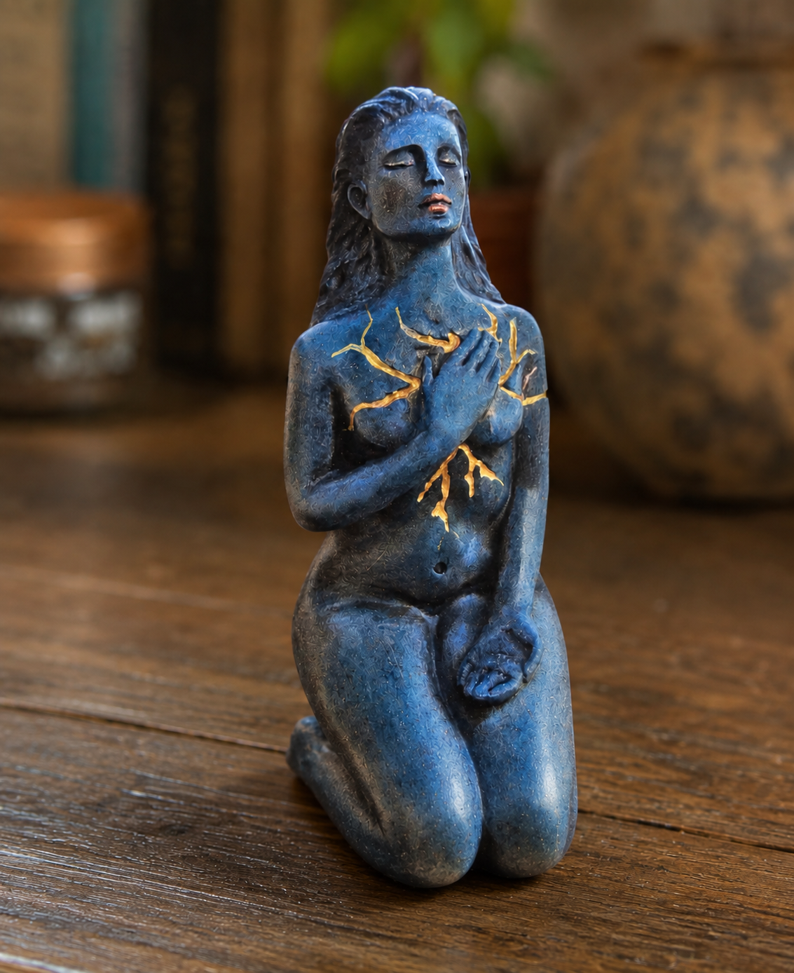 Self Love (Blue and Gold) - Healing, Compassion & Inner Strength Home Decor - PRESALE