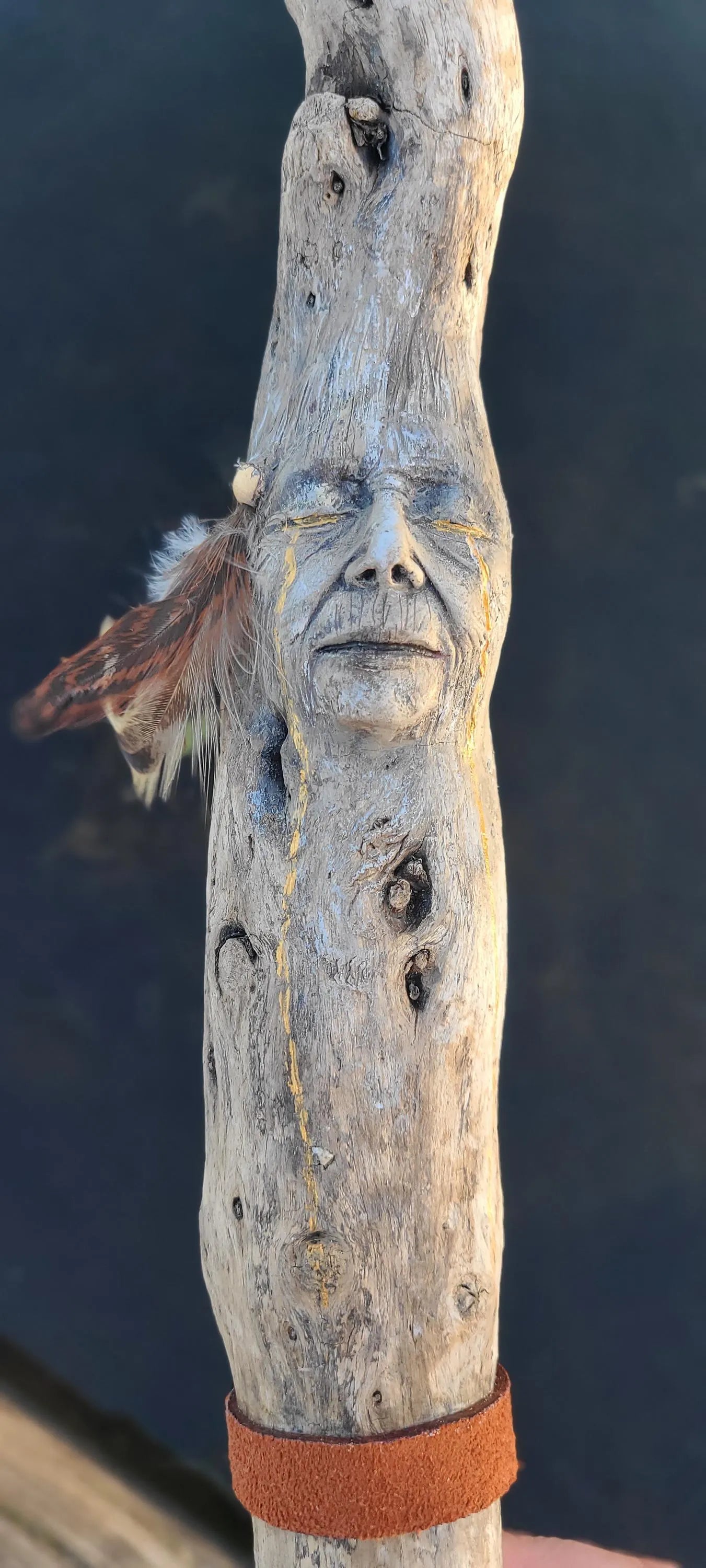 Golden Tears Elder Stick, Driftwood Sculpture