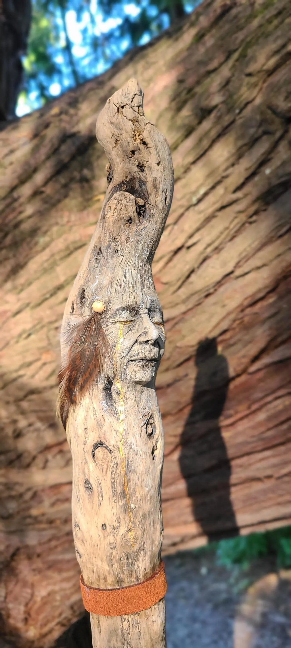 Golden Tears Elder Stick, Driftwood Sculpture