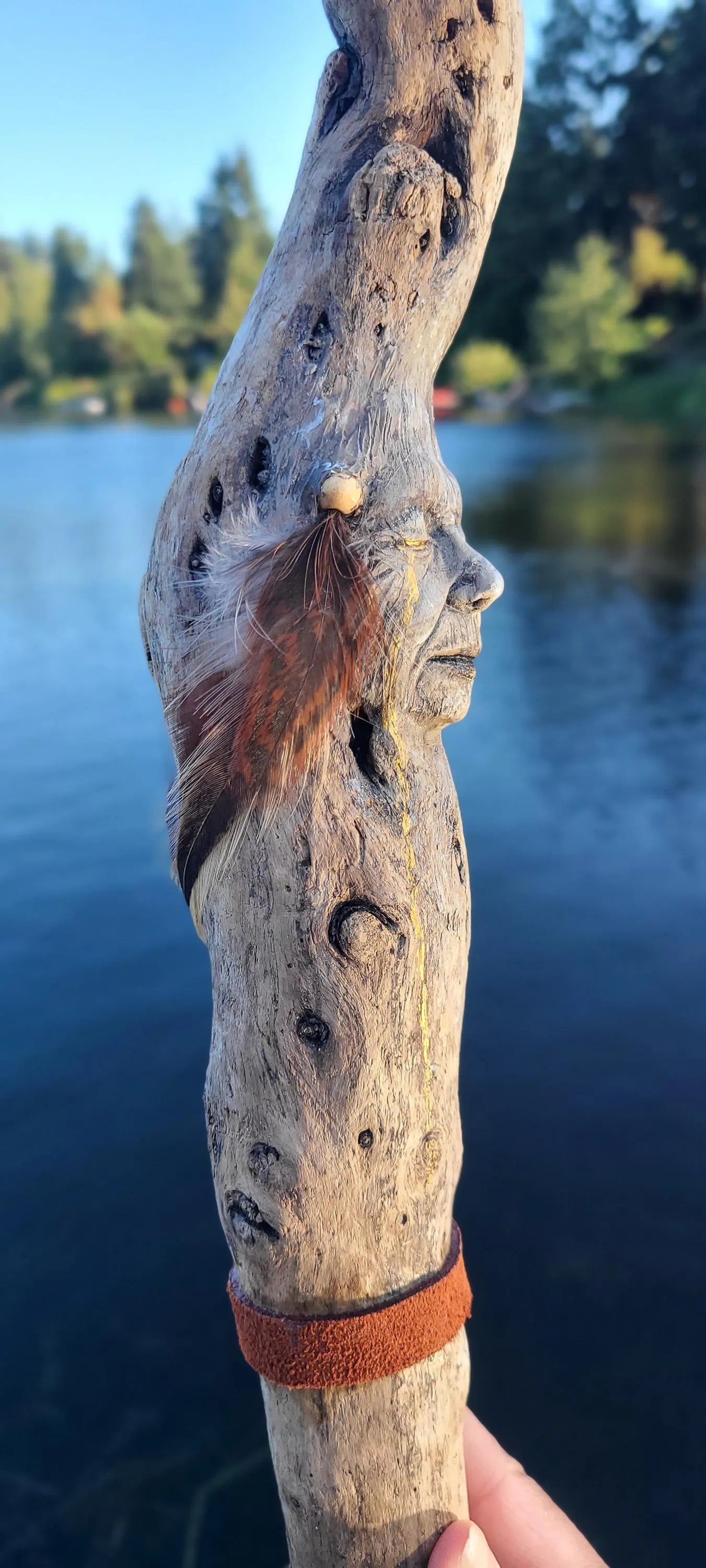 Golden Tears Elder Stick, Driftwood Sculpture