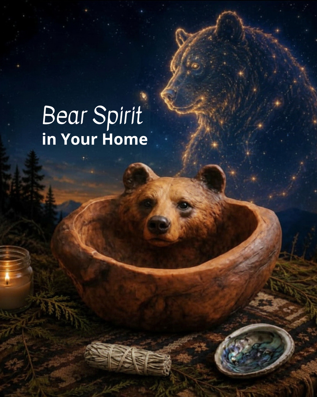 Spirit Bear Bowl | Protection, Healing & Intention Home Decor