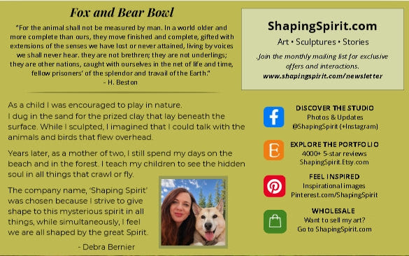 Fox and Bear Bowl | Wildlife Art Card | Nature Inspired Greeting Card