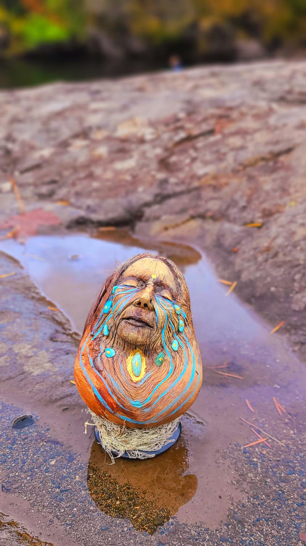 The Older I Get, The More Beautiful Life Becomes, Wood Burl Woman, Turquoise Stone Tears by Shaping Spirit, Debra Bernier