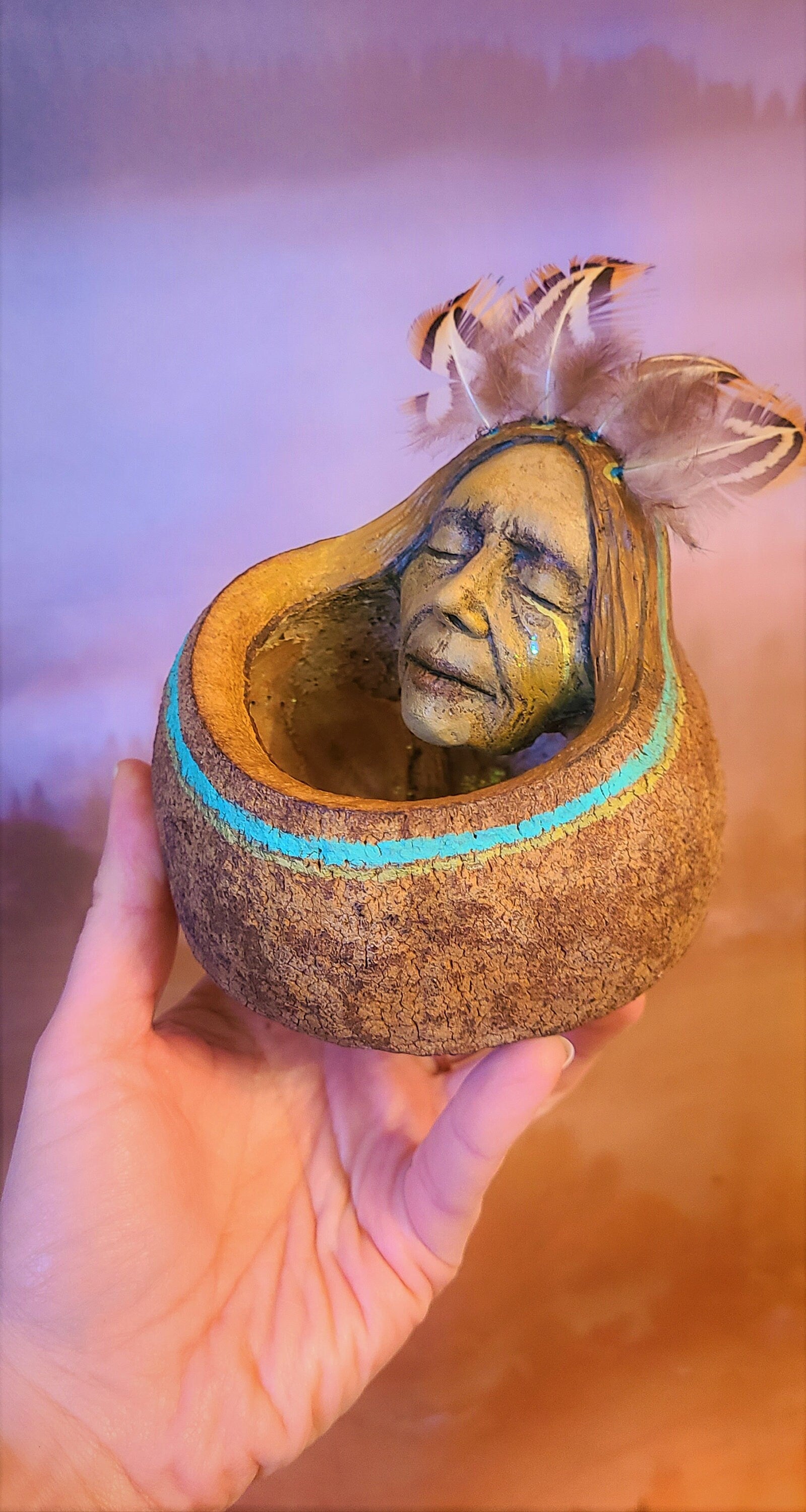 A Prayer Within, Money Pot Tree Seed Bowl, By Debra Bernier