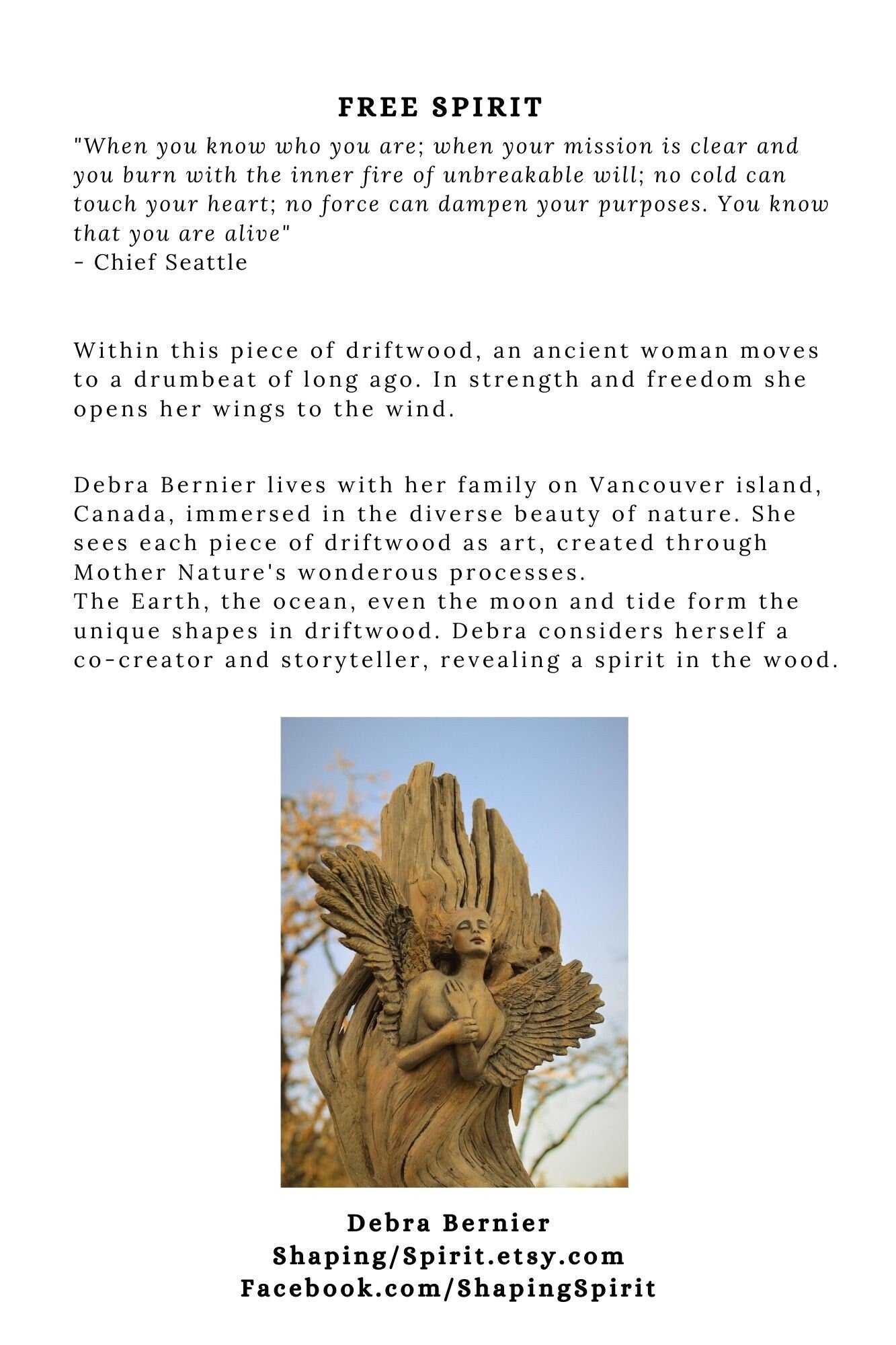 Art Card, Free Spirit - FREE SHIPPING