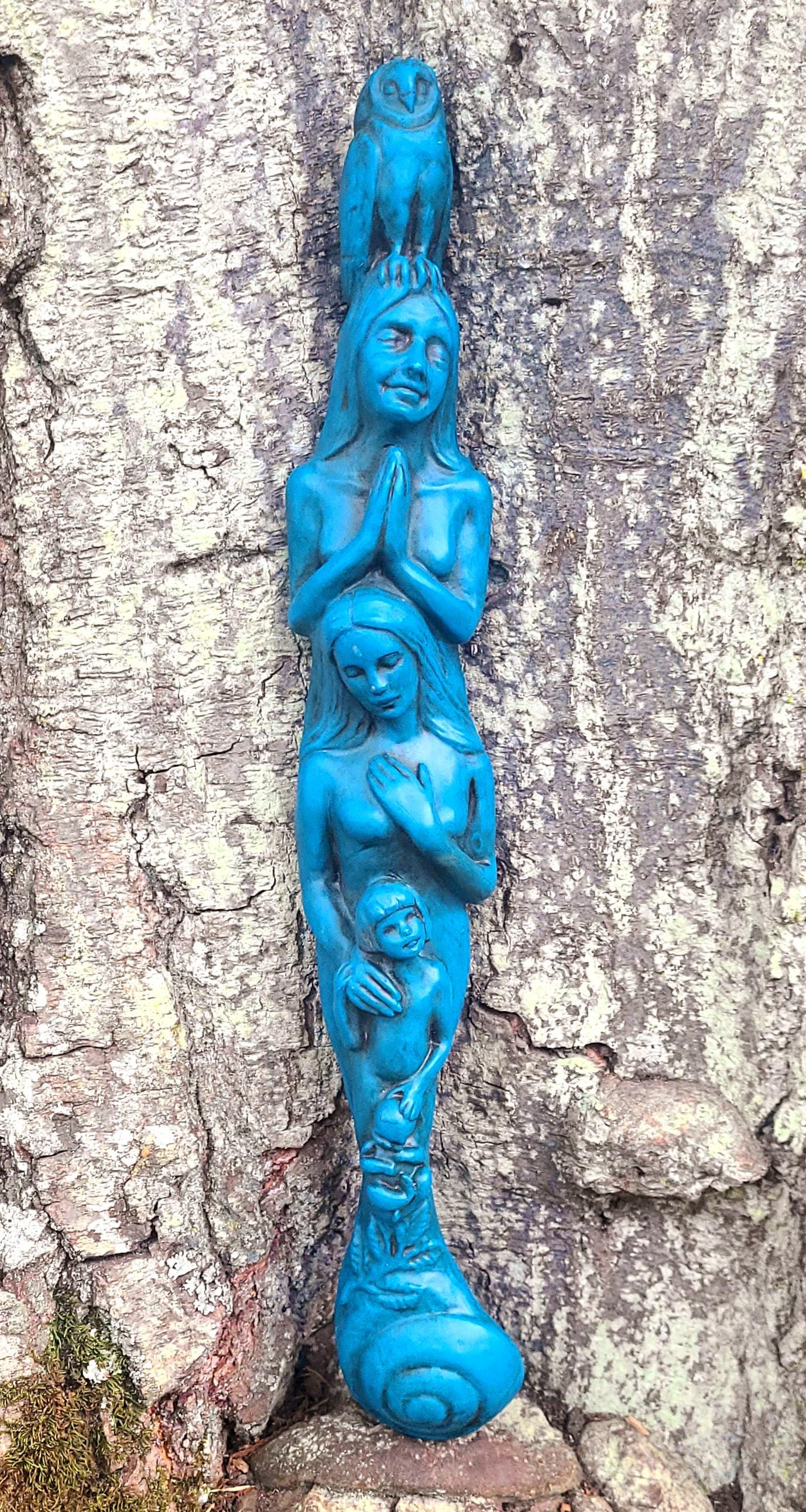 Totem Of Woman, Generation Sculpture, Talking Stick by Debra Bernier