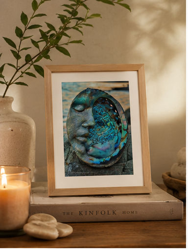 Abalone Moon | Ocean Art Card | Nature Inspired Greeting Card