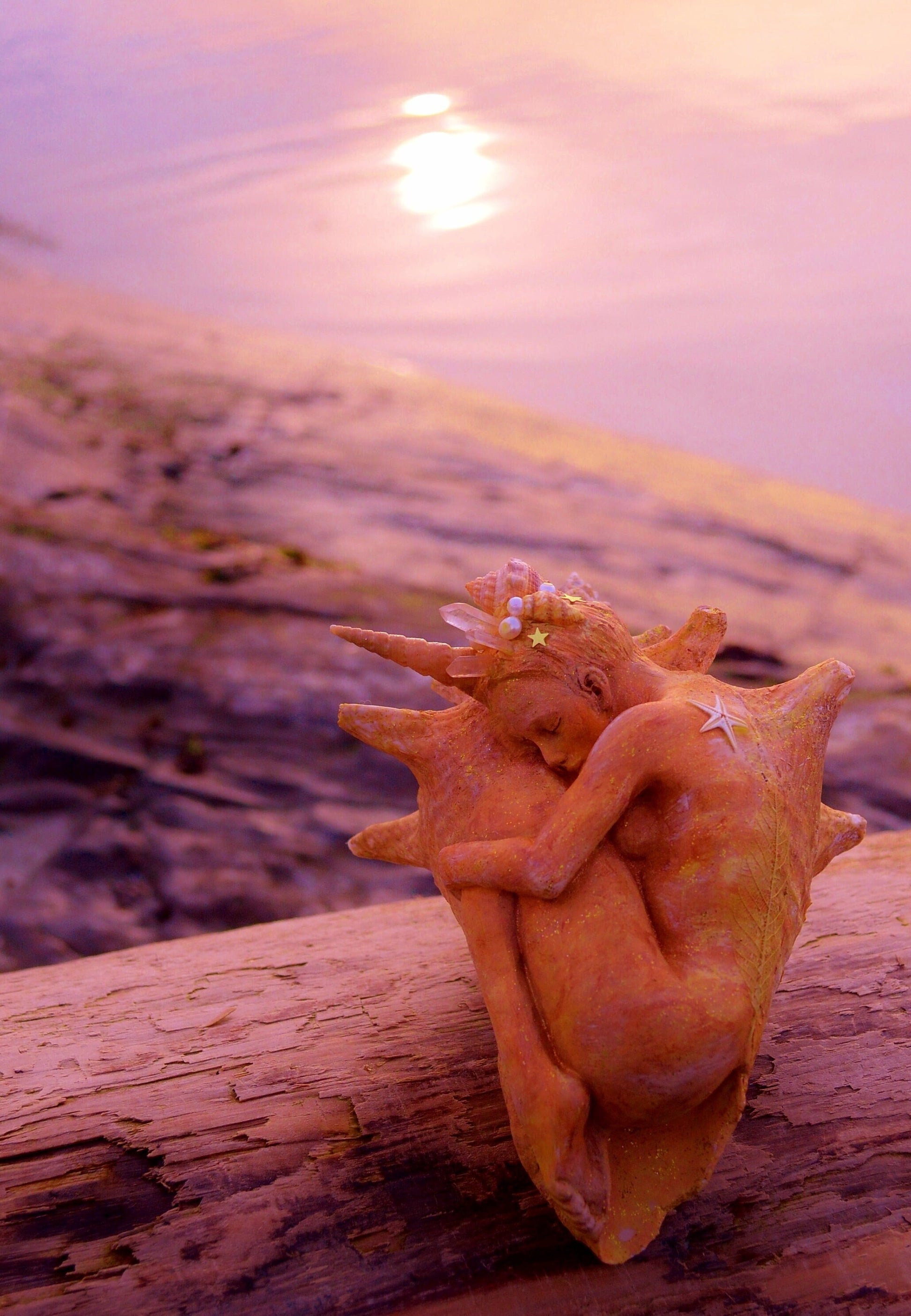 Mermaid Dreams, Shell & Starfish Sculpture By Debra Bernier, Shaping Spirit