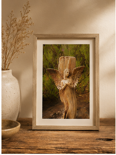 Angel in Wood | Angel Art Card | Meaningful Greeting Card