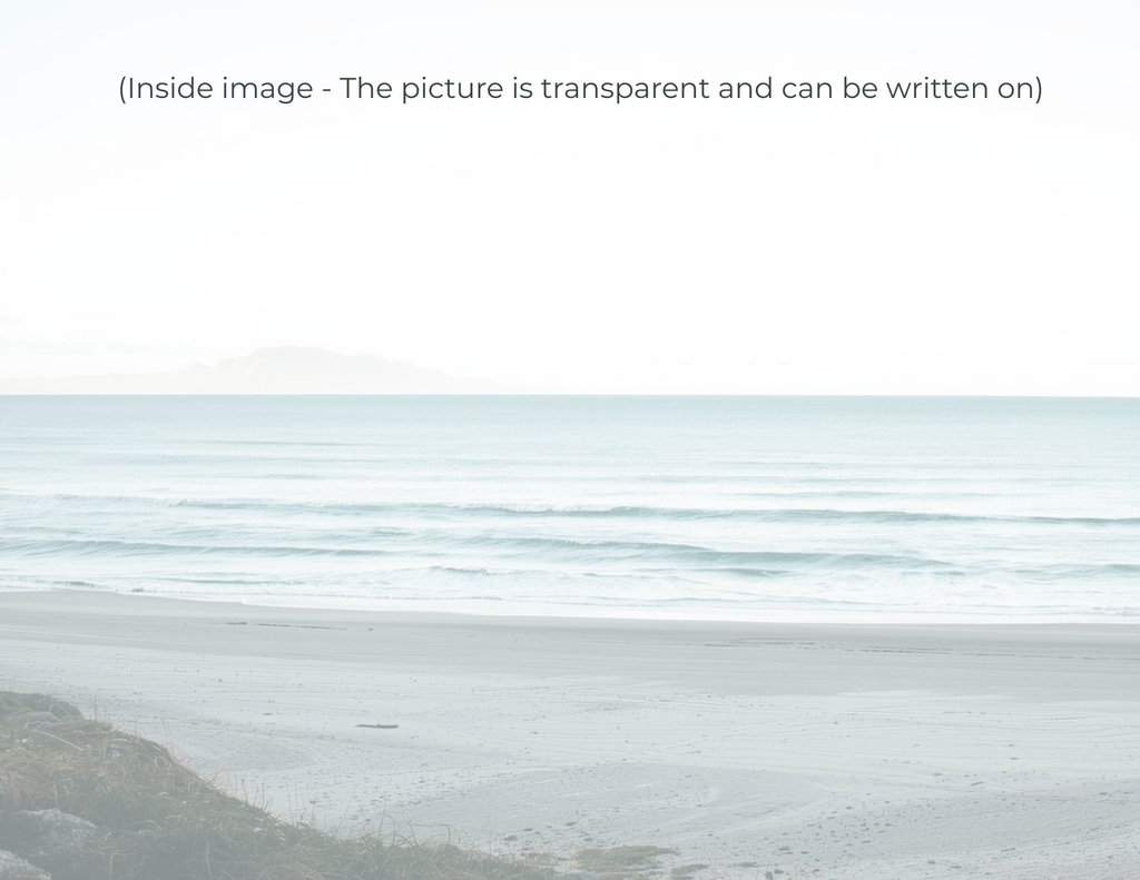Inside view of art card showing transparent artwork layer and writable interior