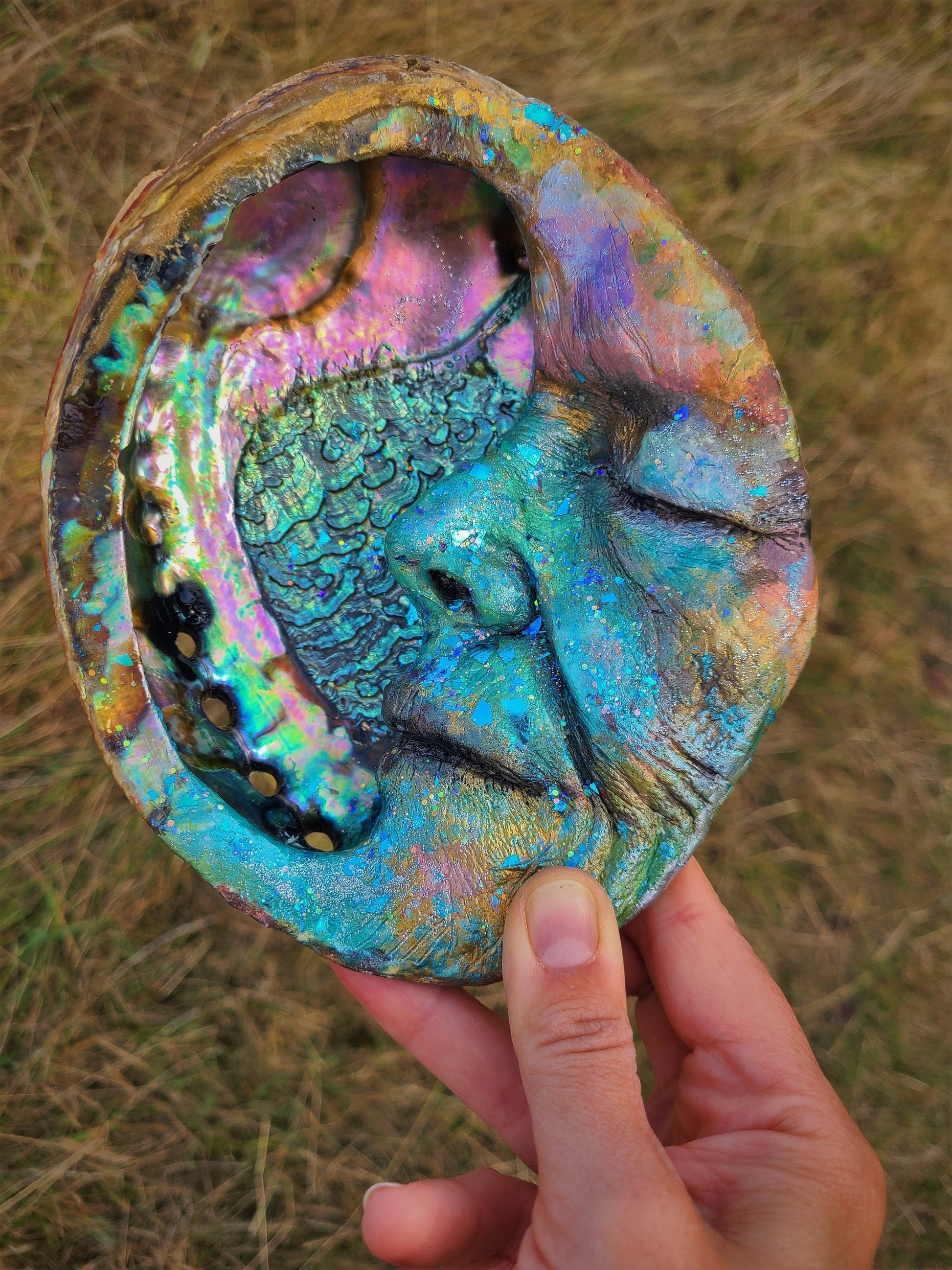 Abalone Moon Shell Large, Mother of Pearl, Elder Woman by Debra Bernier