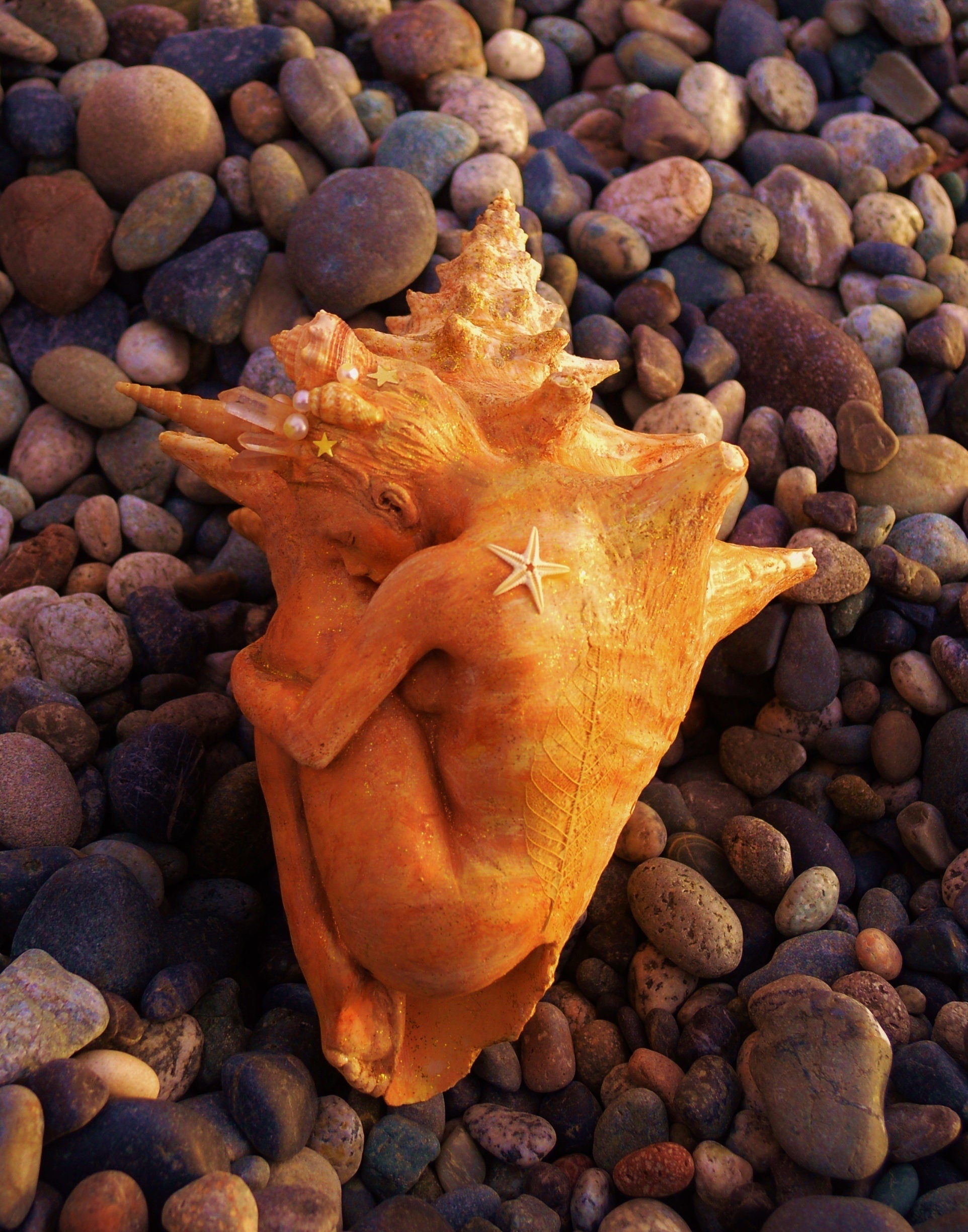Mermaid Dreams, Shell & Starfish Sculpture By Debra Bernier, Shaping Spirit