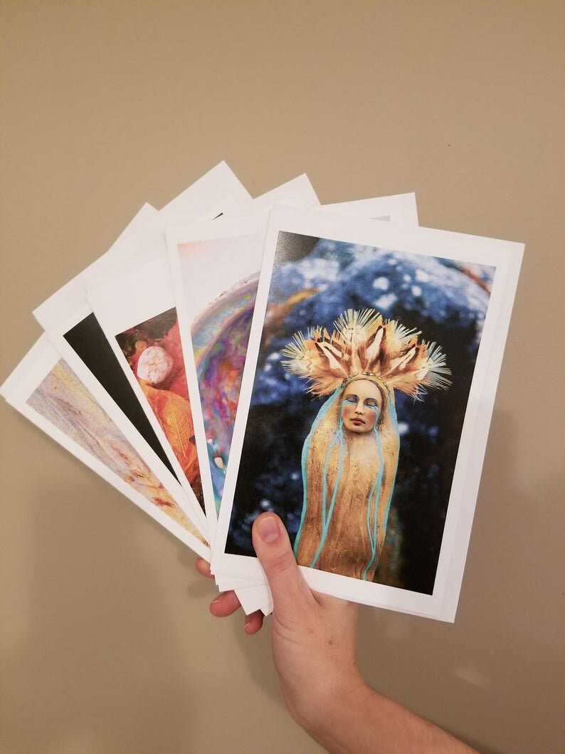 FREE SHIPPING - Art Card, Abalone Moon, by Debra Bernier, Shaping Spirit