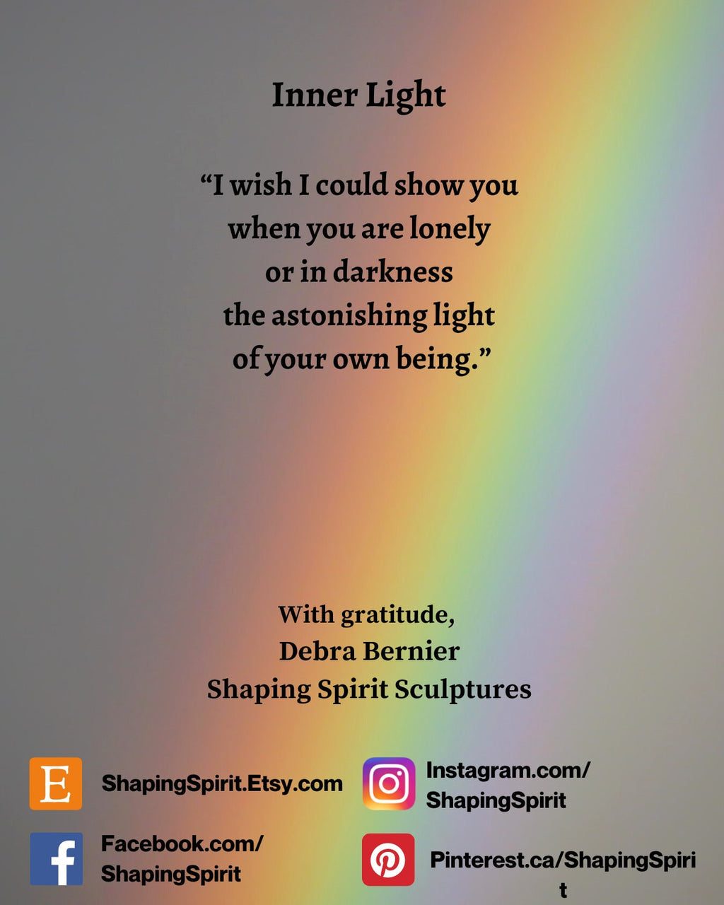 Inner Light, Healing Art Statue, Sculpture by Debra Bernier