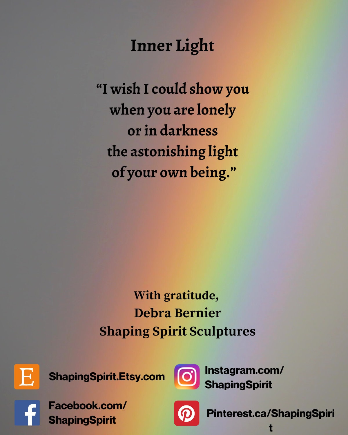 Inner Light, Healing Art Statue, Sculpture by Debra Bernier