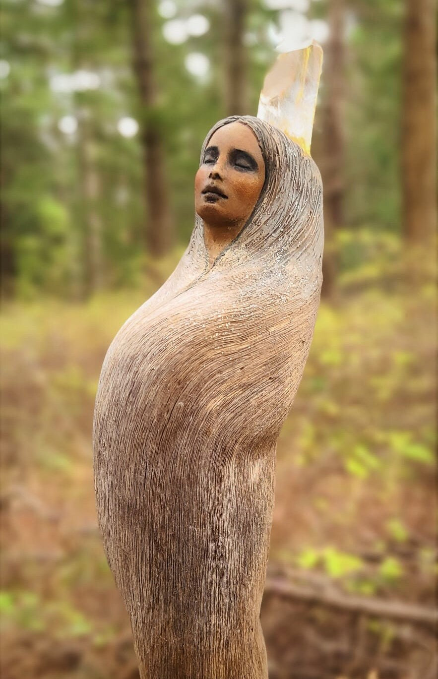 FREE SHIPPING - Art Card, One Breath, Roots Woman, by Debra Bernier, Shaping Spirit