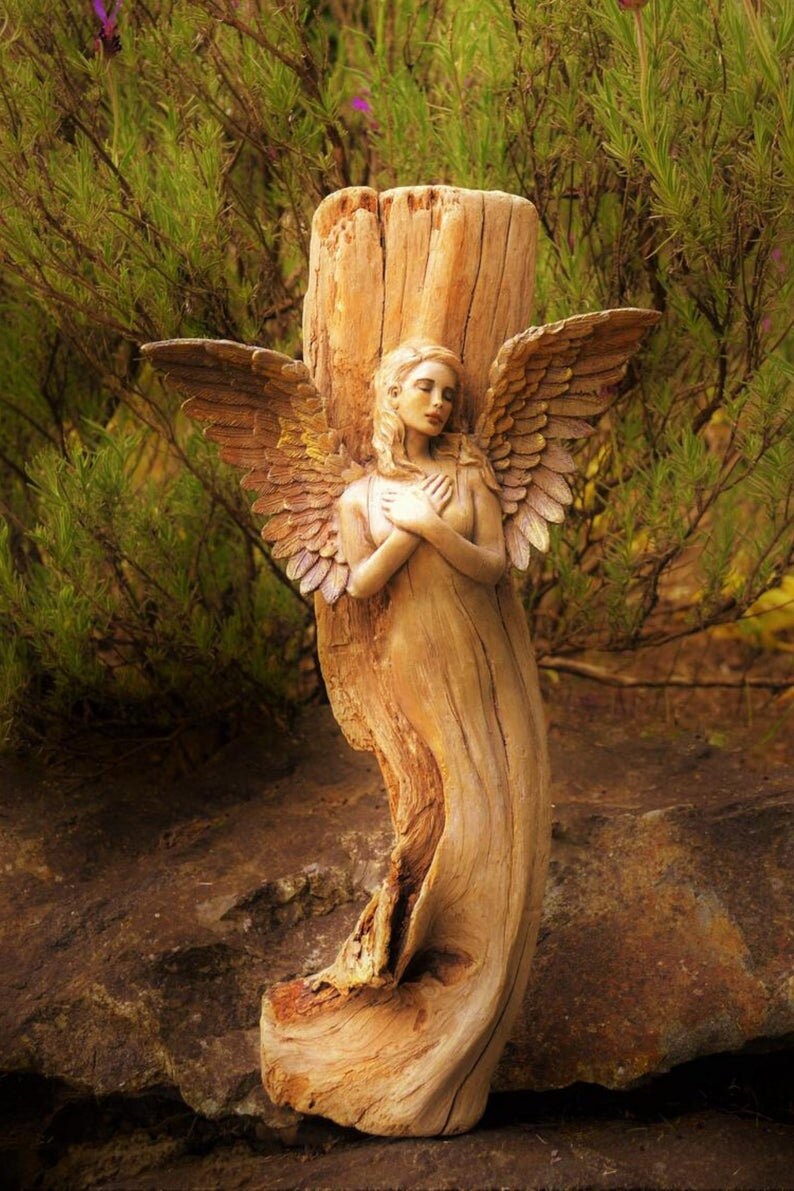 Digital Image, "Angel In Wood" - High Resolution, Printable Art by Debra Bernier