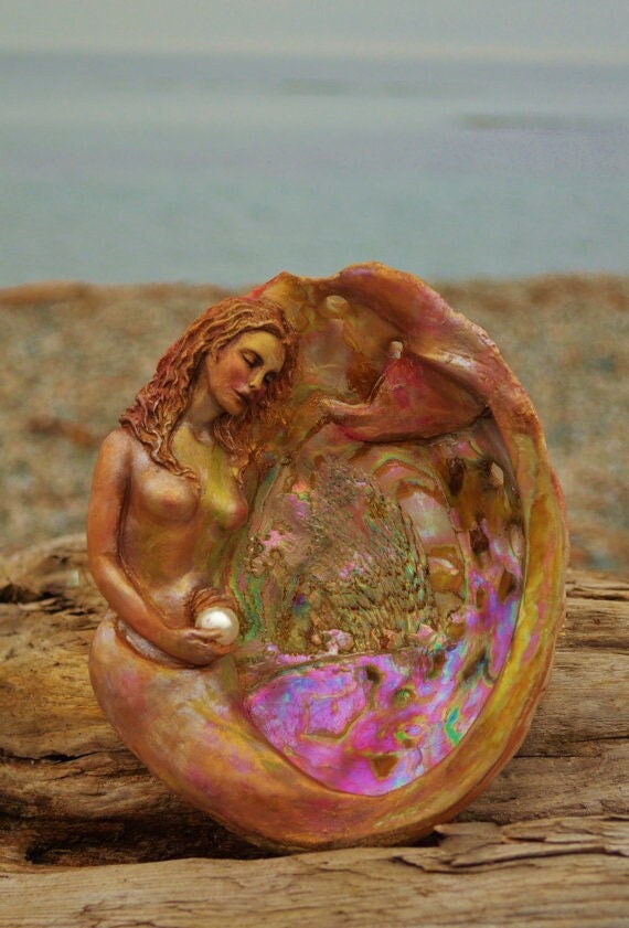Mermaid in an Abalone Shell by Shaping Spirit, Debra Bernier