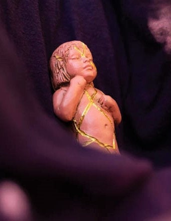 Kintsugi Child, Pink, Healing Sculpture, Limited Edition Shaping Spirit, Debra Bernier