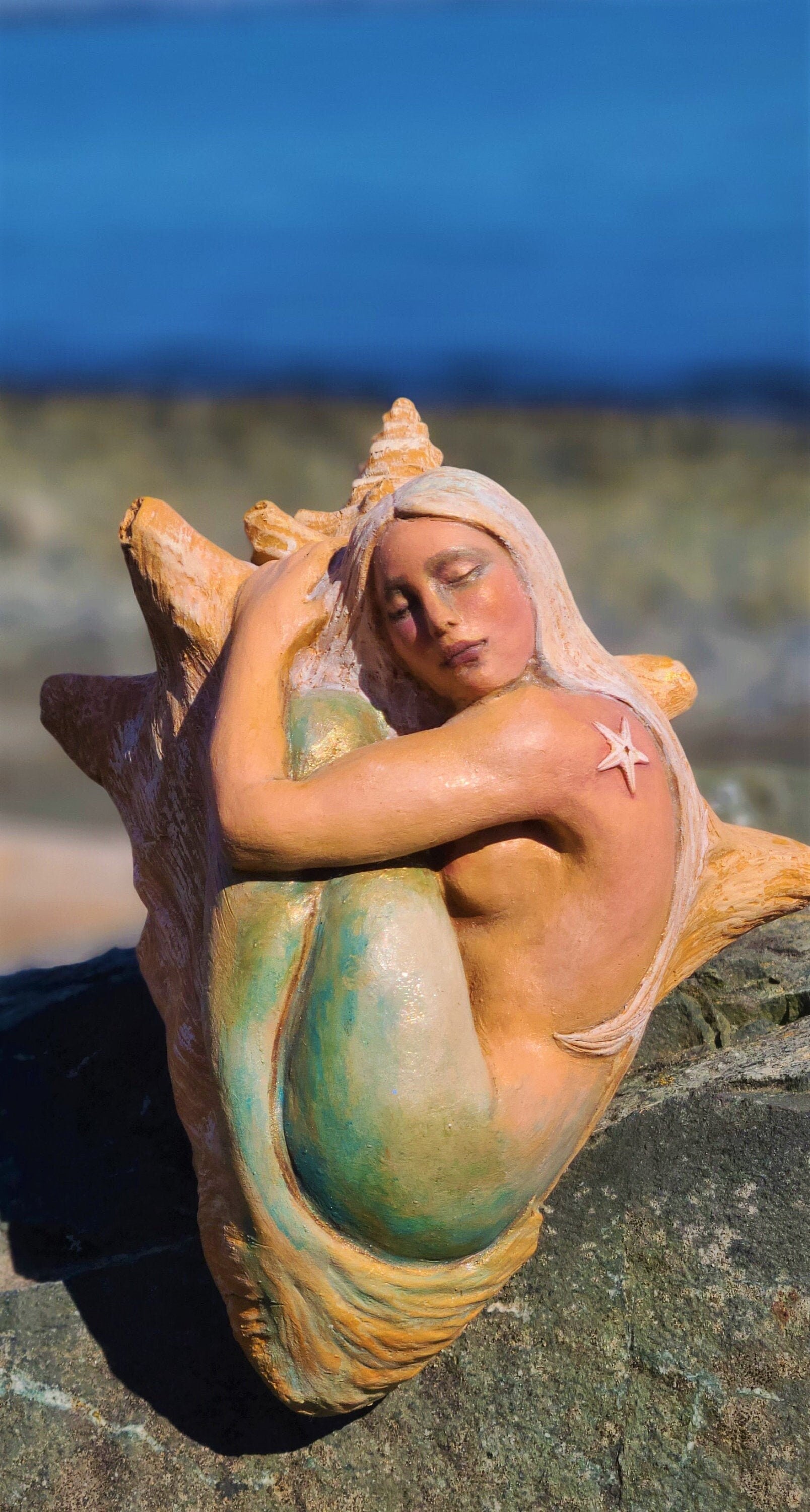 Mermaid Dreams, Shell & Starfish Sculpture By Debra Bernier, Shaping Spirit