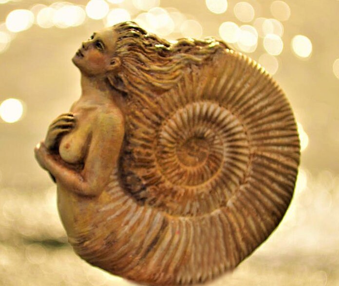 FREE SHIPPING - Art Card, Ammonite Woman, by Debra Bernier, Shaping Spirit