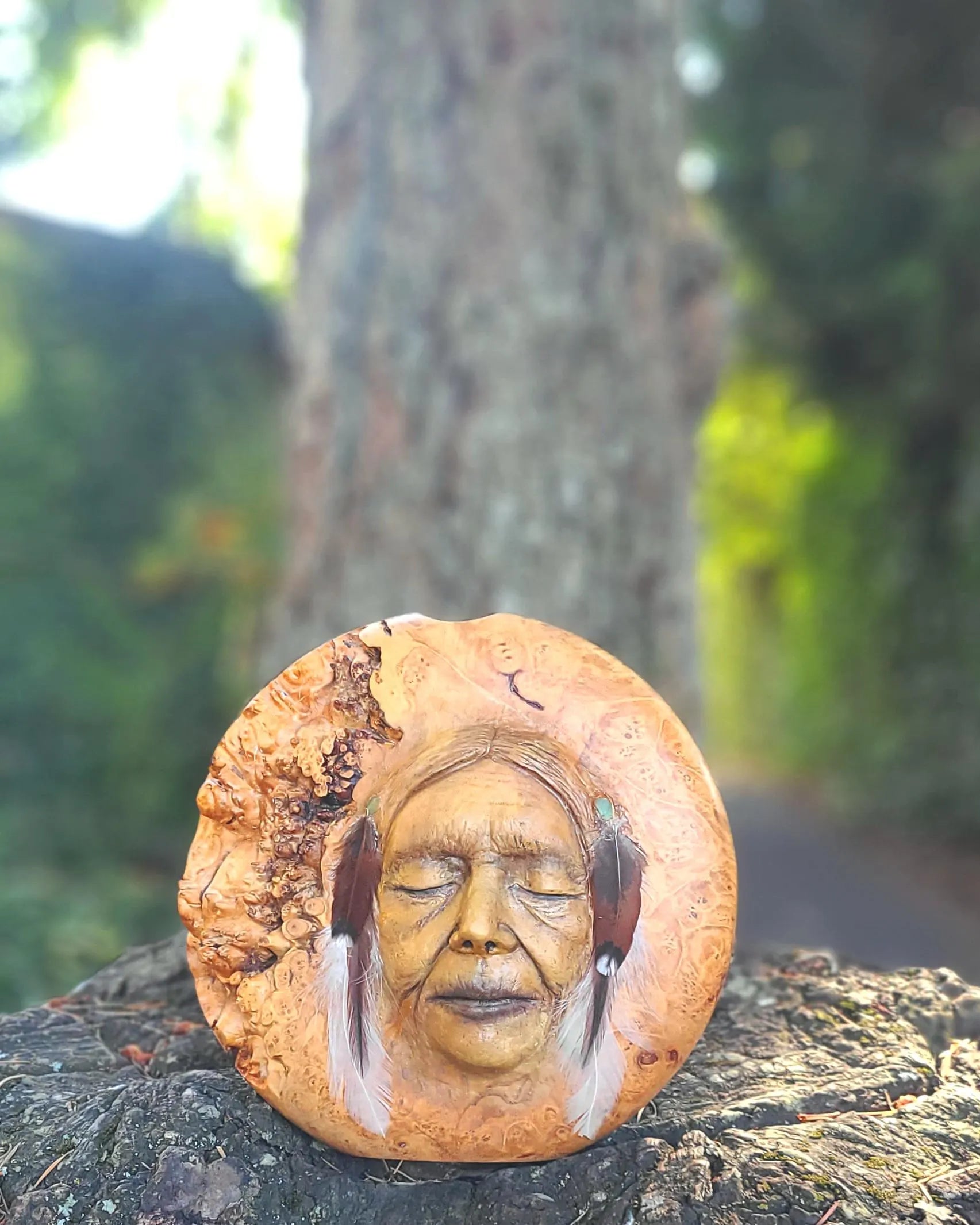 The Great Mystery, Wood Burl Vase Sculpture