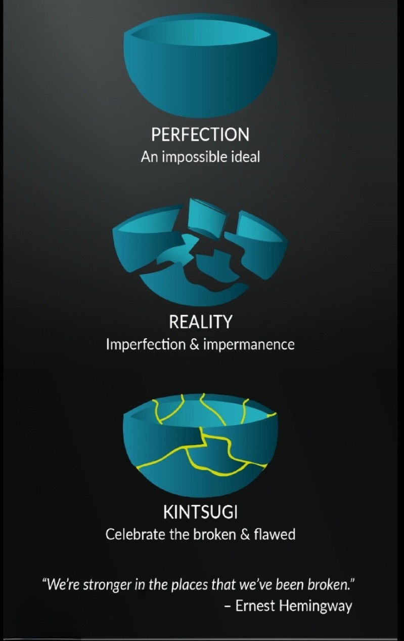 Kintsugi Child (Blue) - Wholeness & Healing Home Decor